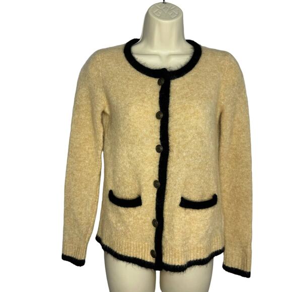 Alexa Chung X Madewell Ruby Cardigan Mohair Wool Blend Cream Casual Wardrobe XS - Picture 1 of 9